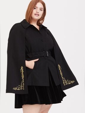 Harry Potter Always Embroidered Black Woolen Cape Coat